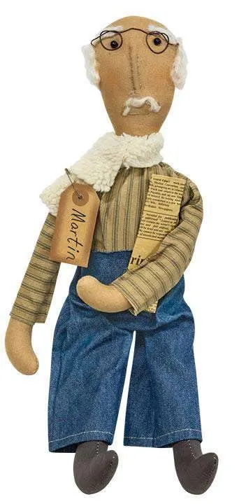 Grandpa Martin Doll Stuffed primitive doll with a weighted base