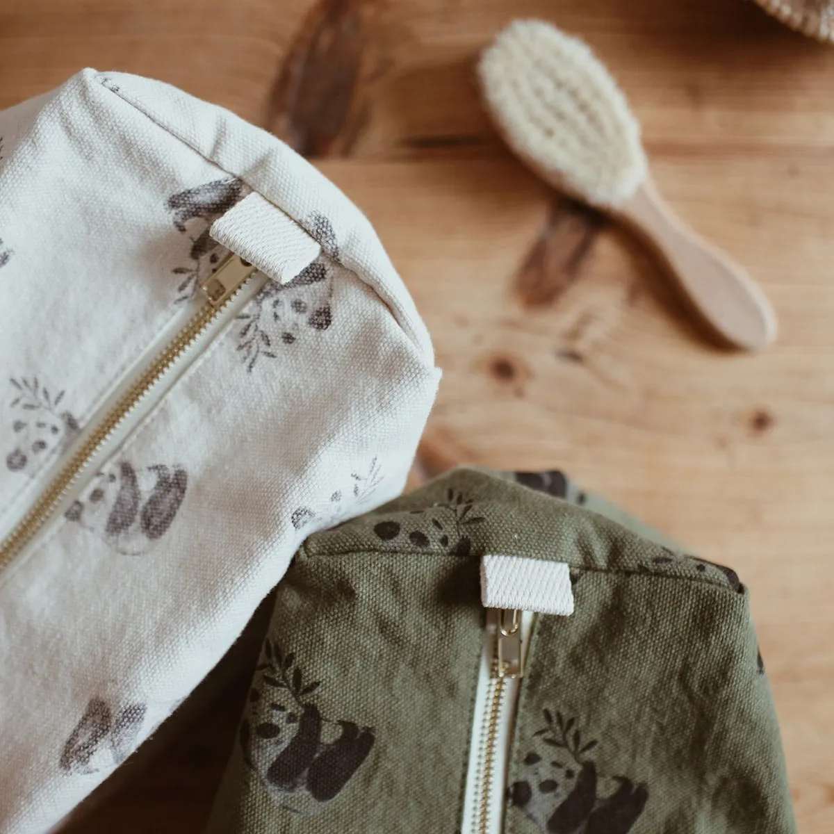 Rose in April Toilet Bag Panda Print Natural